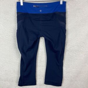 Lululemon Womens Size 8 Illumina Crop Leggings Pants Inkwell Rugged‎ Blue